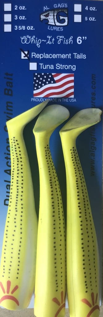 Al Gag's Lures Al Gag's Whip-It Fish Replacement Tail 3 Packs