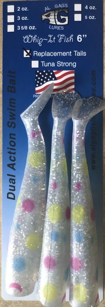Al Gag's Lures Al Gag's Whip-It Fish Replacement Tail 3 Packs