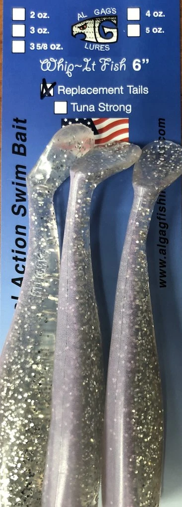 Al Gag's Lures Al Gag's Whip-It Fish Replacement Tail 3 Packs