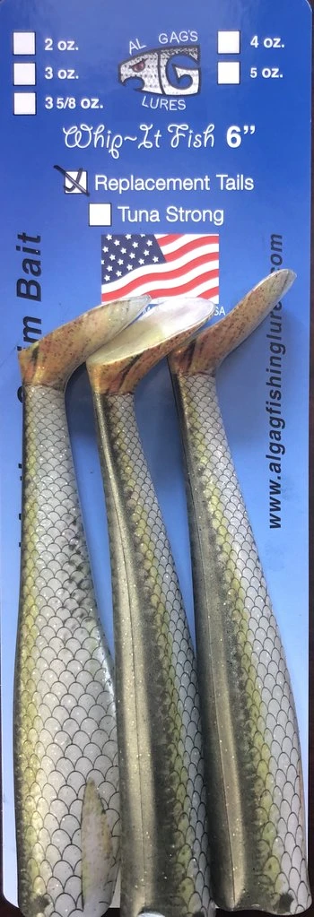 Al Gag's Lures Al Gag's Whip-It Fish Replacement Tail 3 Packs