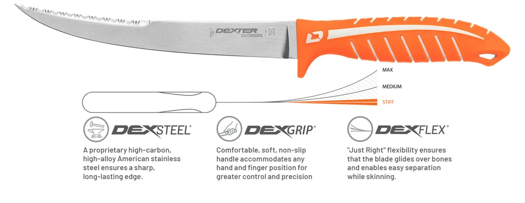 Dexter Russell Dexter Outdoors DEXTREME Dual Edge DX8F 8" Flexible Fillet Knife