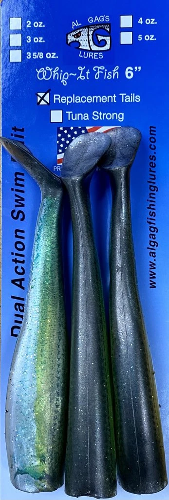 Al Gag's Lures Al Gag's Whip-It Fish Replacement Tail 3 Packs
