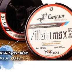 Terminal Tackle Centaur Villain Max PE Casting Special Braided Line 100m X 12 Disc (1200m) Spools