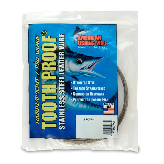 American Fishing Wire AFW Tooth Proof Single-Strand Wire Leader Material Terminal Tackle